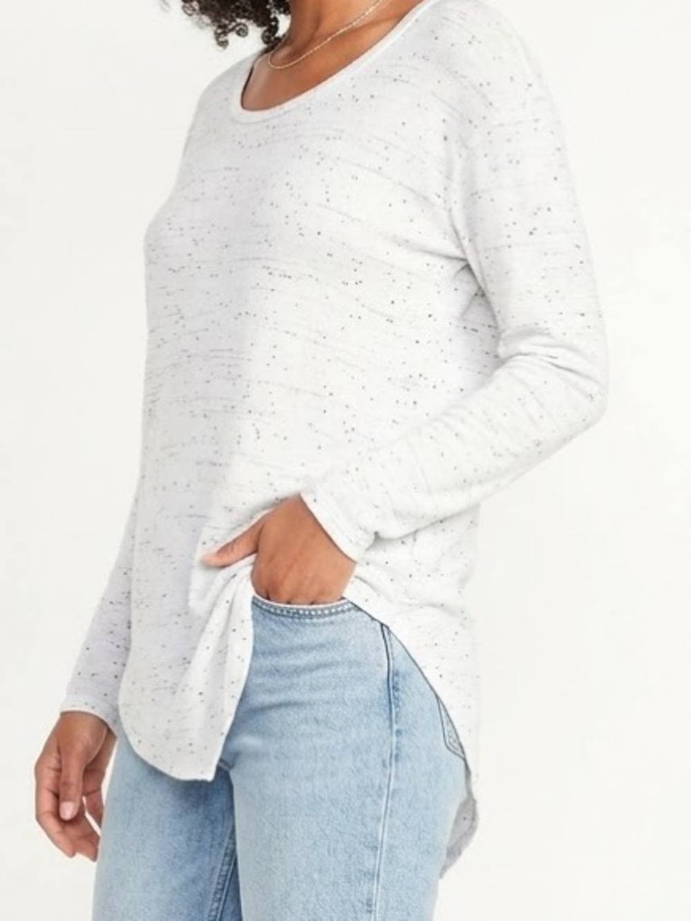 Joie Speckled Long Sleeve Asymmetrical Top